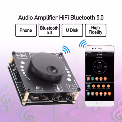 Sinilink Audio Amplifier HiFi Bluetooth 5.0 APD3016D 2x50W - XY-AP15H - Black