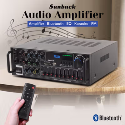 Sunbuck Audio Amplifier Bluetooth EQ Karaoke FM 2000W - AV-326Z PLUS - Black