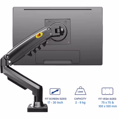 NORTH BAYOU Universal Monitor Arm Bracket 2-9kg 17-30 Inch - F80 - Black