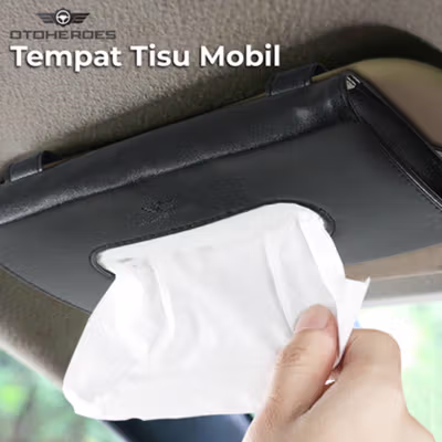 OTOHEROES Tempat Tisu Mobil Sun Visor Hanging Tissue Organizer Case - EA311 - Black