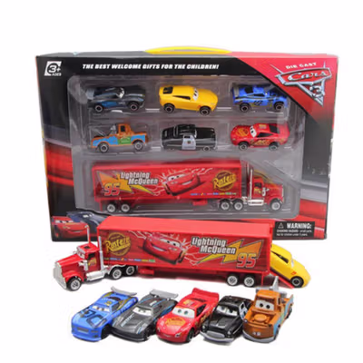 JIMITU Mainan Anak Disney Cars Lightning McQueen Diecast Set 7in1 - SK70327 - Multi-Color