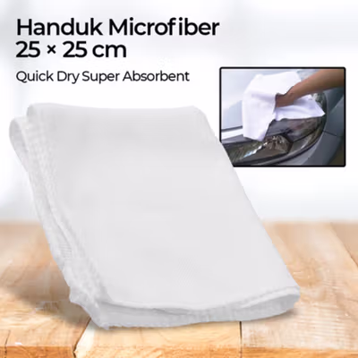 DimZ Handuk Microfiber Otomotif Cuci Mobil Super Absorbent Quick Dry - DIM25 - White