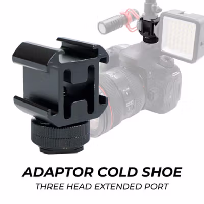 Lvoertuig Adaptor Cold Shoe Three Head Extended Port - LV39 - Black