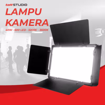 TaffSTUDIO Lampu Kamera Foto Video Fill Light 40W 600 LED - U600+ - Black