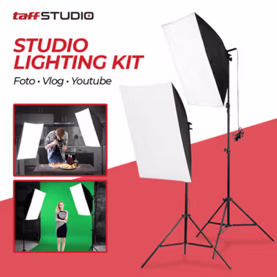 TaffSTUDIO Portrait Foto Studio Lighting Kit Youtube Vlog - LD-TZ07A - Black