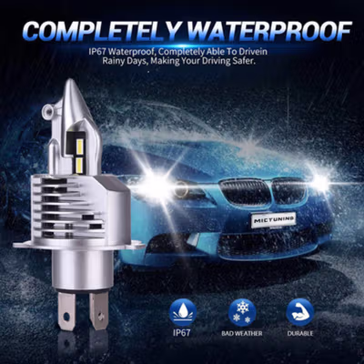 Fighter Lampu Depan Mobil LED Headlamp H4 CSP Cool White 80W 12V 2 PCS - Silver