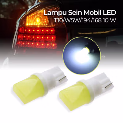 LuxStar Lampu Sein Mobil LED T10/W5W/194/168 Cool White 10W 2PCS - White