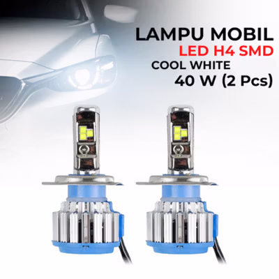 TURBO Lampu Depan Mobil Headlamp LED SMD H4 Cool White 2 PCS - T1 - White