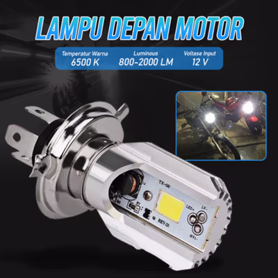 Urbanroad Lampu Depan Motor Headlamp LED HS1 H4 6W Cool White 1 PCS - Silver