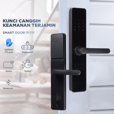 Ximiir Smart Door Lock Password Bluetooth Card Alarm TTLock - F8-TT-M - Black