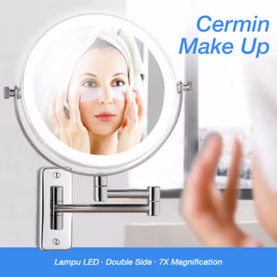 ORZ Cermin Make Up Lampu LED Double Side 7X Magnification Rechargeable - WM01 - Silver