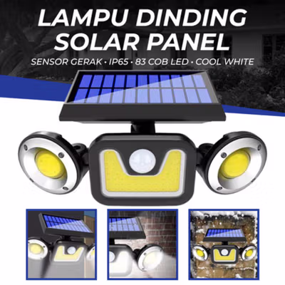 Choifoo Lampu Dinding Solar Sensor Gerak IP65 83 COB LED Cool White - TG-TY051 - Black