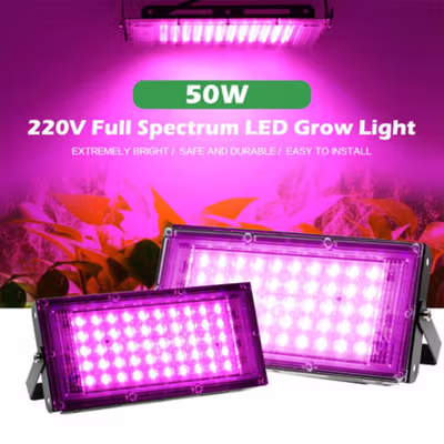TaffLED Grow Light LED Hidroponik Full Spectrum 2835 SMD 220V 50W - RO22 - Black