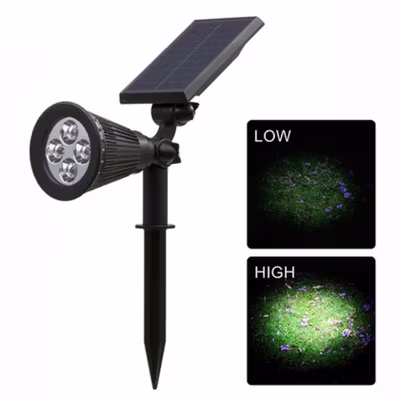 Hyelaer Lampu Taman Hias Tancap Solar Panel Waterproof Cool White 4LED - TS-G0102 - Black