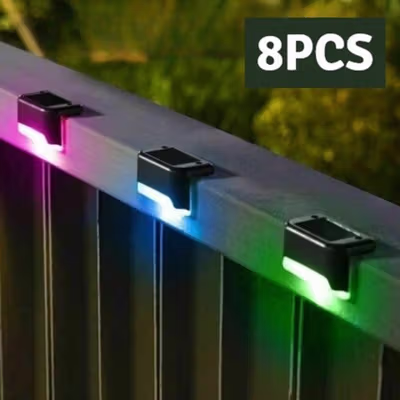IWP Lampu Taman Hias Otomatis Deck Light Solar Power IP65 RGB 8 PCS - IW12 - Black