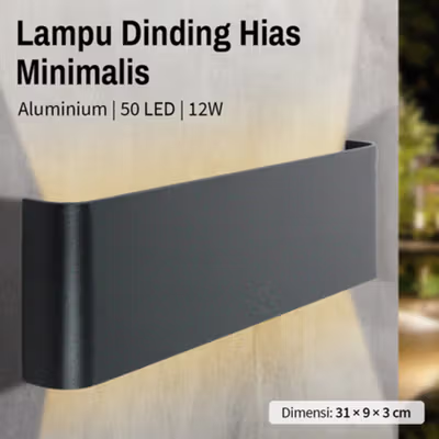 TaffLED Lampu Dinding Hias Minimalis LED Wall Lamp Aluminium 12W Warm White - B1001 - Warm White