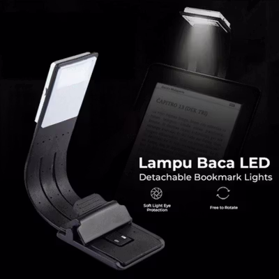 Lampu Baca Mini LED Detachable Clip Reading Lamp 3 Color 3000-6000K 3W - KD-20 - Black