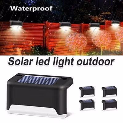 TaffLED Lampu Taman Outdoor Hias Pagar Solar Panel Cool White 6000K - OO75 - Black