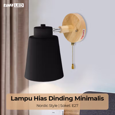 TaffLED Fitting Lampu Hias Dinding Minimalis Nordic Style E27 265V - WF-M004 - Black