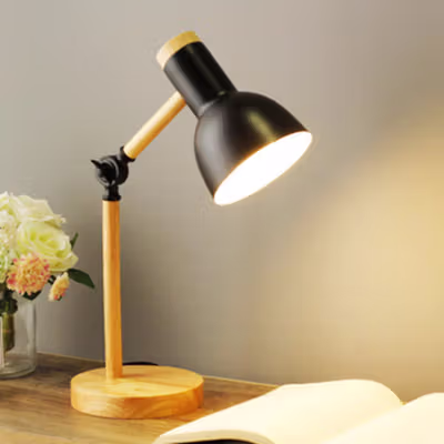 TaffLED Lampu Meja Belajar LED Model Nordic Wooden Art 12W 3in1 Color - PK407 - Black