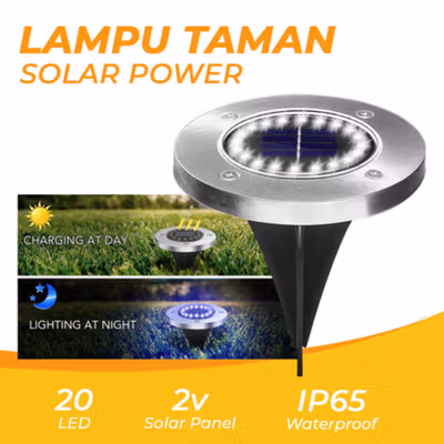 RAIBOHO Lampu Taman Hias Ground Light Solar Sensor Waterproof 20 LED - RB20 - Warm White