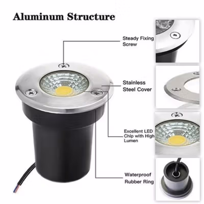 San Xin Lampu Taman Hias Tanam Ground Light Waterproof 3W Warm White 2000K - SX120 - Black