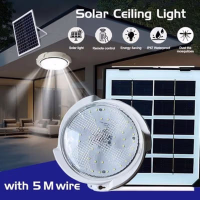 Smuxi Lampu Plafon LED Tenaga Surya 50W 19cm Dimmable Cool White - SM60 - White