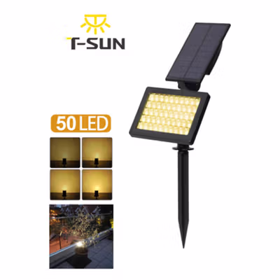 T-SUN Lampu Taman Outdoor Tancap Solar Panel IP65 Warm White 3000K 3W - TS-G0902 - Black