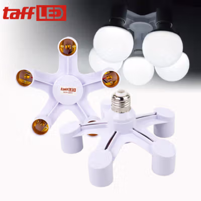 TaffLED Fitting Lampu Bohlam Studio LED Cabang 5 220V 100W E27 - HU-500 - White