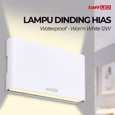 TaffLED Lampu Dinding Hias Outdoor LED Waterproof Warm White 12W - D313 - White