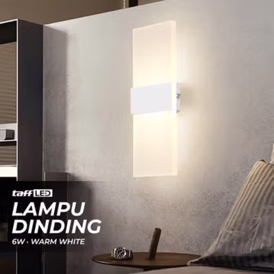 TaffLED Lampu Dinding Hias Rumah LED Corridor Light 6W Warm White - F0011 - White