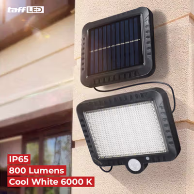 TaffLED Lampu Dinding Solar Outdoor Sensor PIR Waterproof Cool White - DPT18 - Black