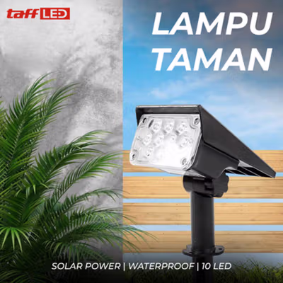 TaffLED Lampu Taman Hias Tancap Solar Power Waterproof 10 LED 2835 - TS-G2202 - Warm White