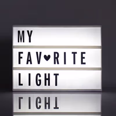 Tonewan Lampu Display Letter LED Cinema Light Decoration Box A6 - N1618 - Black