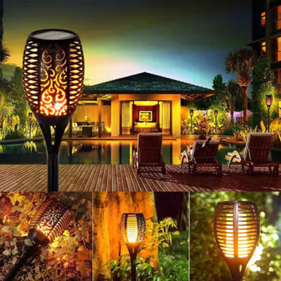 Warmtaste Lampu Taman Outdoor Tancap Solar Panel Warm White 3000K 0.3W - YMJ010 - Black