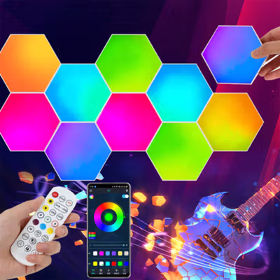 Yabstrip Lampu Hias LED Hexagonal Smart App Control RGB 10 PCS - HD003 - White