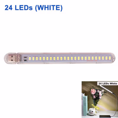 ZHMZH Lampu Baca Mini LED USB Strip Portable Cool White 12W 5V - SMD573 - White