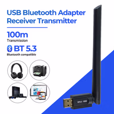 Eppfun USB Bluetooth Adapter 5.3 Receiver Transmitter Wireless 100M - EP10 - Black