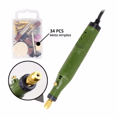DCTOOLS Mini Grinder Listrik Electric Grindstone 18000 RPM - S024-18 V - Green