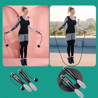 Rooper Tali Skipping Ropeless Weighted Ball Cordless Count LCD - RP001 - Gray
