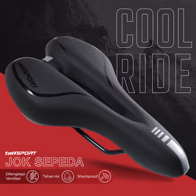 TaffSPORT Jok Sadel Sepeda Bike Saddle Silicone Gel Cushion Universal - FX15 - Black