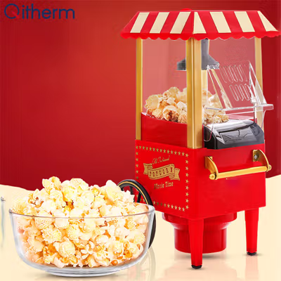 Qitherm Mesin Carnival Electric Popcorn Maker Hot Air 1200W - PM-2800 - Red