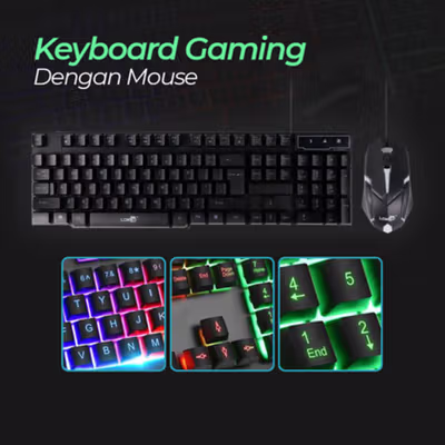 LDKai Gaming Keyboard LED with Mouse - 832 - Black