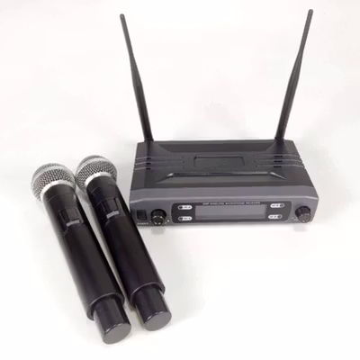 AOIE Microphone Karaoke Dual Channel Handheld Wireless UHF - AO460 - Black