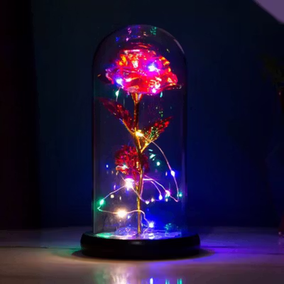 TaffHOME Lampu Meja Hias LED Illumination Rose Colorful Light - AC03 - Red