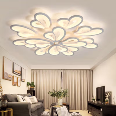 MINGKO Lampu LED Plafon Modern Ceiling Dimmable 72W 3 Color 12 Heart - DF8039 - White