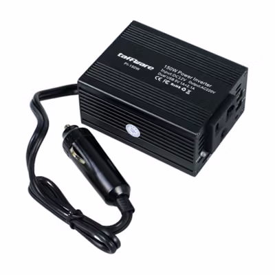 Taffware Power Inverter Mobil 12V to 220V 150W dengan 2 USB Port - PI-150W - Black