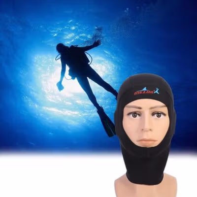 Dive & Sail Hood Scuba Diving Snorkeling Ultrathin Neoprene M - DH-002 - Black