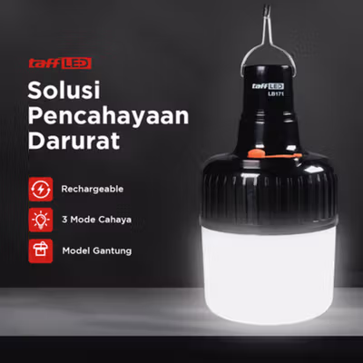 TaffLED Lampu LED Emergency Camping Multifungsi Cool White 10W 1200mAh - LB171 - Black