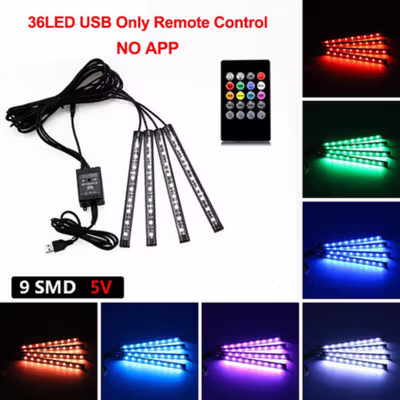 ANMINGPU Lampu LED Strip Outdoor DIY Car Foot Light RGB 36 LED 5V - AP-2 - Multi-Color